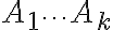 A_1\cdots A_k