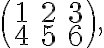  \begin{pmatrix} 1&2&3\\4&5&6 \end{pmatrix} , 