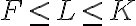F \leq L \leq K