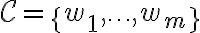 \mathcal{C} = \{w_1,\ldots ,w_m\}