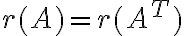 r(A) = r(A^T)