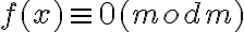 f(x)\equiv 0(mod m)